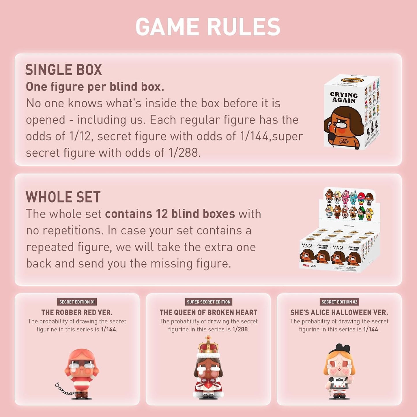 Crybaby Crying Again Series Blind Box Figures