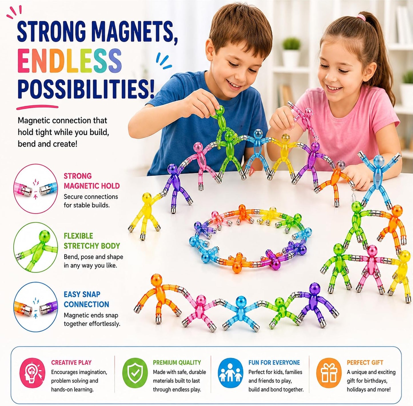 Travel Toys for Kids 10 pcs Magnetic Men Figures