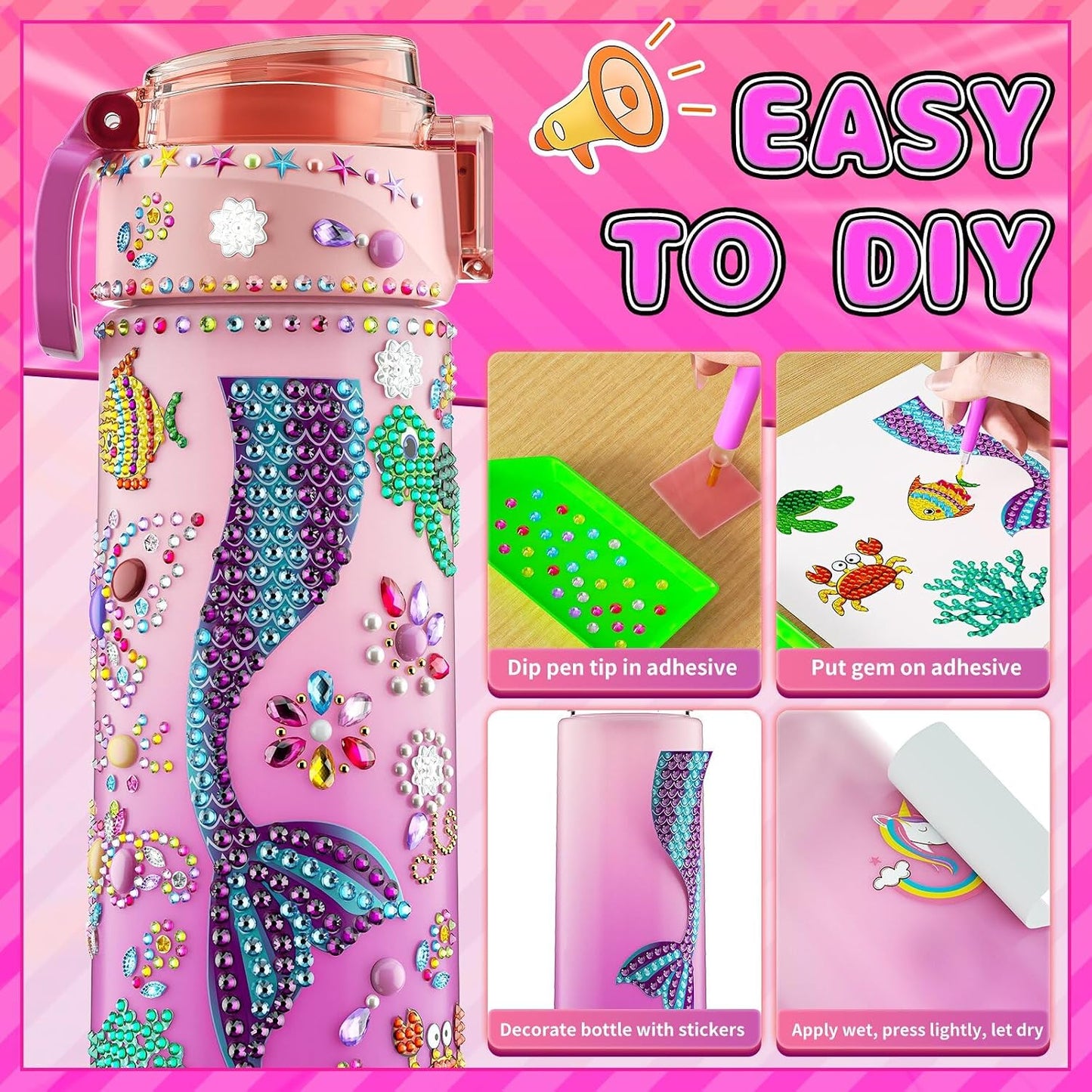 Decorate Your Water Bottle with Diamond Painting and Make a Friendship Bracelet Kit