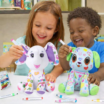 DRAWMYTOY DIY Coloring Plush Toy with Washable Markers