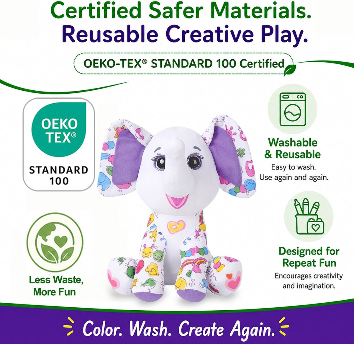 DRAWMYTOY DIY Coloring Plush Toy with Washable Markers
