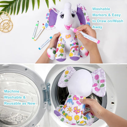 DRAWMYTOY DIY Coloring Plush Toy with Washable Markers