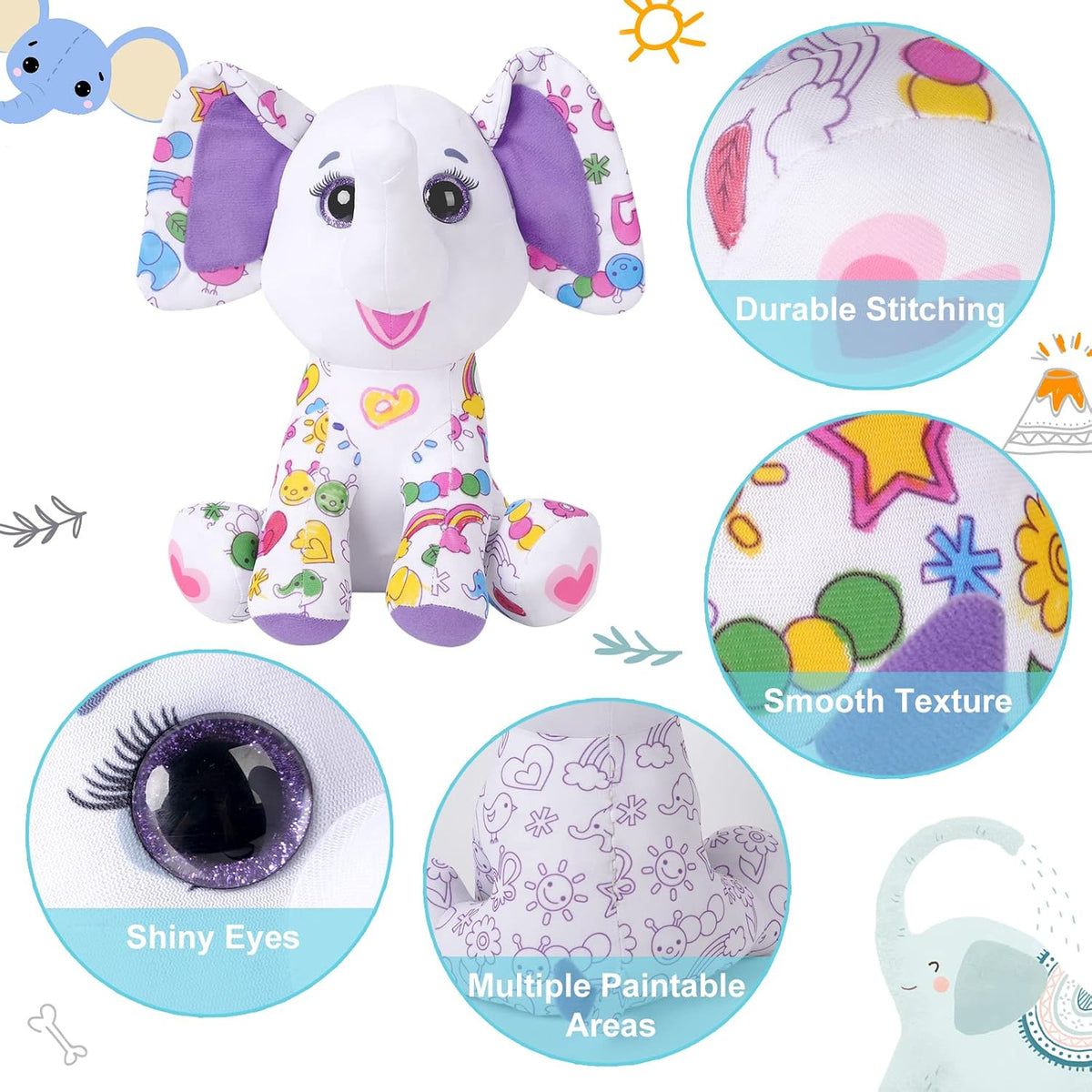 DRAWMYTOY DIY Coloring Plush Toy with Washable Markers