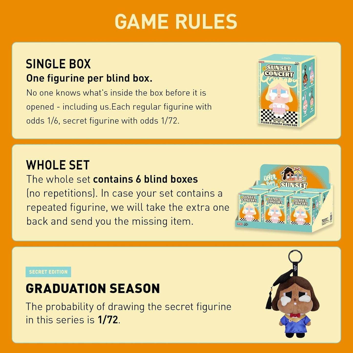 Crybaby Sunset Concert Series - Crybaby Blind Box Figures