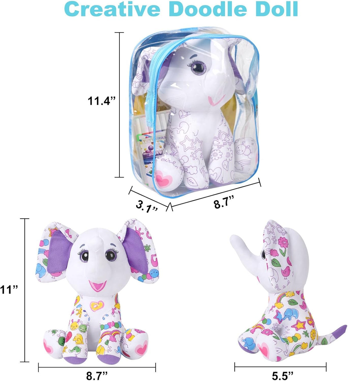DRAWMYTOY DIY Coloring Plush Toy with Washable Markers