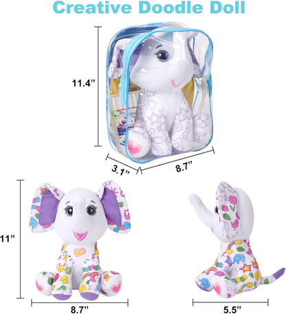 DRAWMYTOY DIY Coloring Plush Toy with Washable Markers