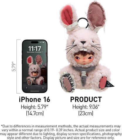 Hirono Little Hare Plush Doll Pendant - Hirono with Bunny Costume