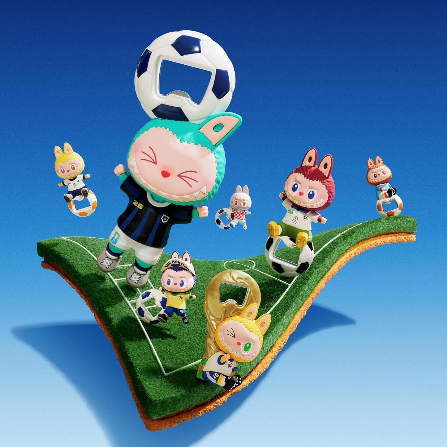 LABUBU Fall in Wild Plush Doll Keychain + THE Monsters × FIFA Series - Bottle Opener Fridge Magnet Blind Box