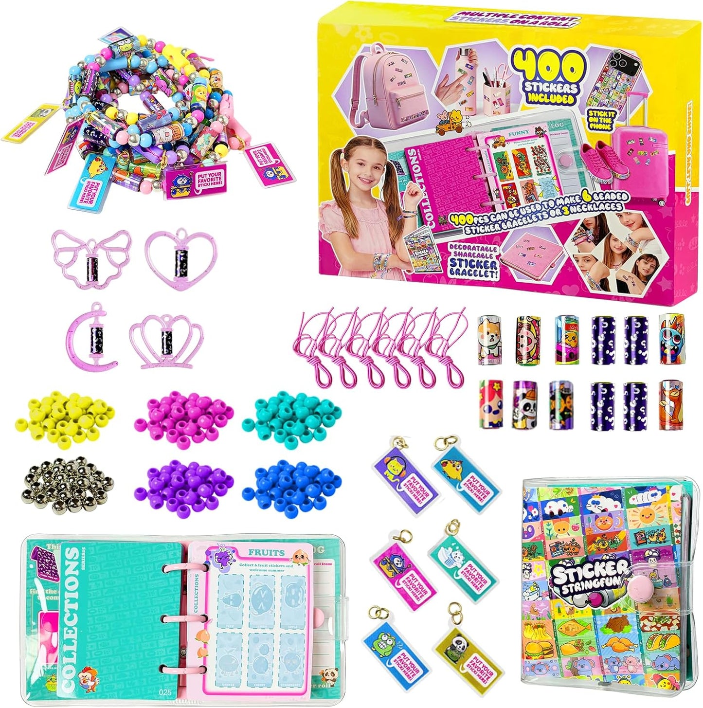 Sticky Rolls Bracelet Kit with Collection Book, Wearable & Shareable Sticky Rolls