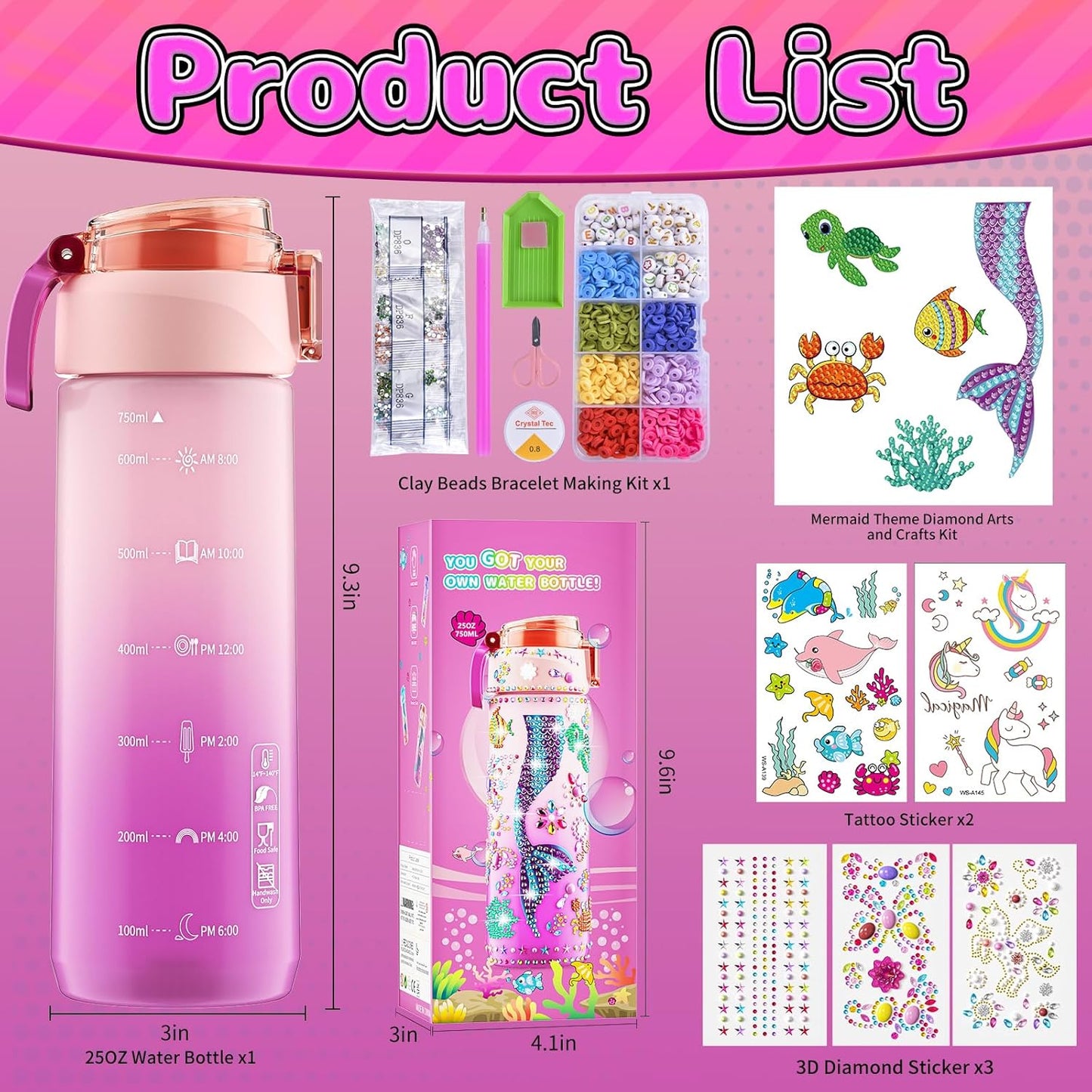Decorate Your Water Bottle with Diamond Painting and Make a Friendship Bracelet Kit