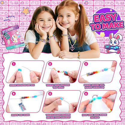 Sticky Rolls Bracelet Kit, Wearable & Shareable Sticker Bracelet | 780 Mini Stickers, 6 Cartoon Pendants Sticker Book