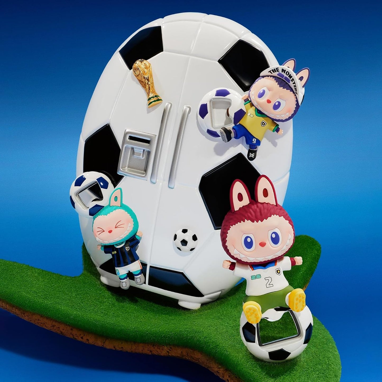 LABUBU Fall in Wild Plush Doll Keychain + THE Monsters × FIFA Series - Bottle Opener Fridge Magnet Blind Box
