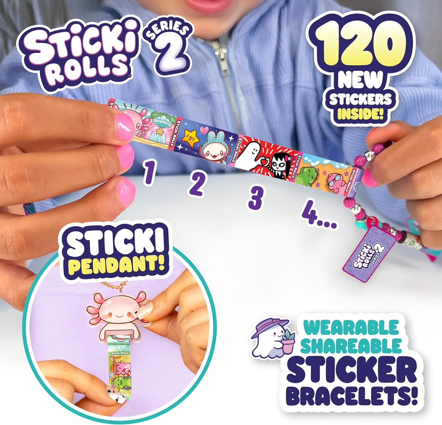 Sticki Rolls Pendant Pack - Wearable Sticker Bracelet Kit