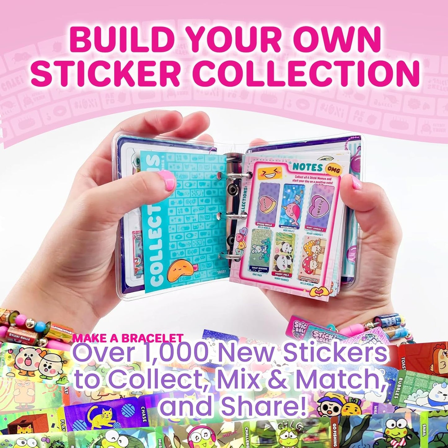 Sticky Rolls Bracelet Kit with Collection Book, Wearable & Shareable Sticky Rolls