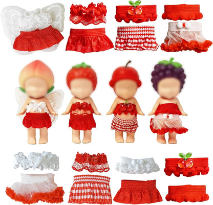 8-Piece Doll Clothes for Sonny Angel Collectible, 3 Inch Mini Dolls Outfit Set, Tops & Skirts for Display, Mix & Match