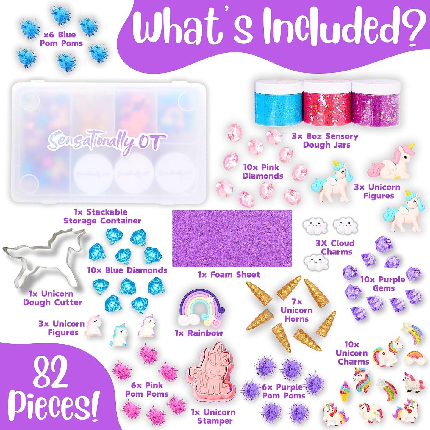 Sensory Dough Kit (3 Jars) Non-Toxic