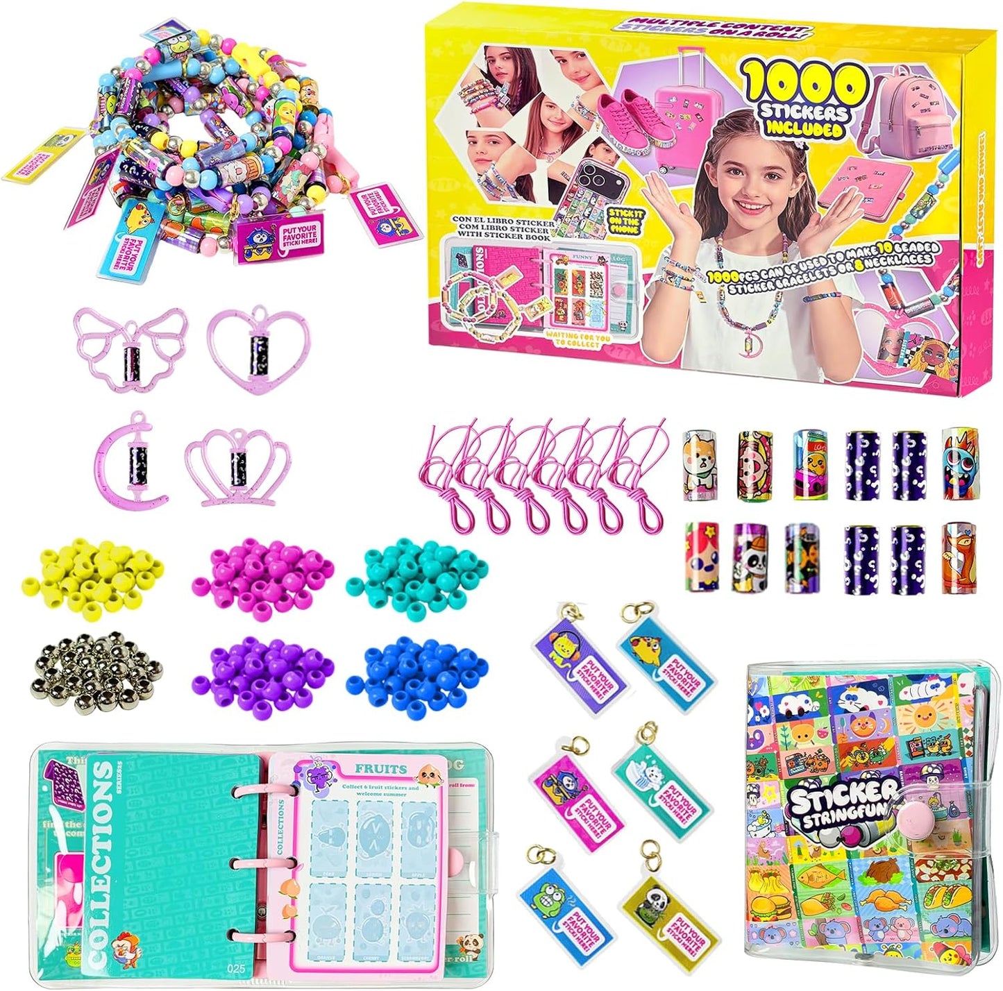 Sticky Rolls Bracelet Kit with Collection Book, Wearable & Shareable Sticky Rolls