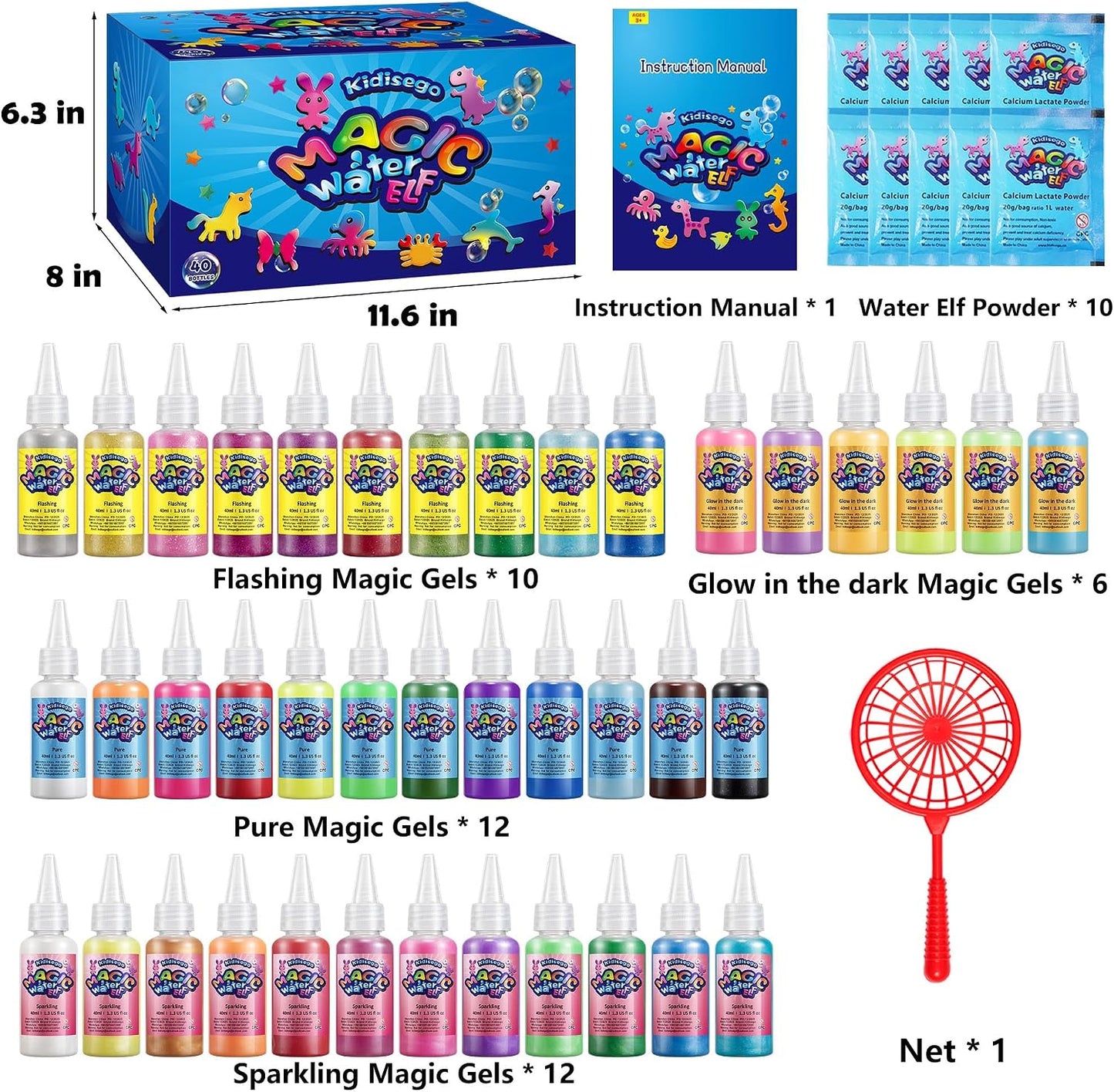 Magic Water Toy Kit - 40 Colors Aqua Water Gel Kit for Kids